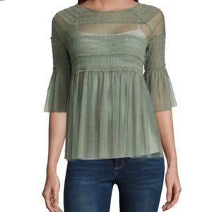 🌞Belle sky light pink mesh shirt